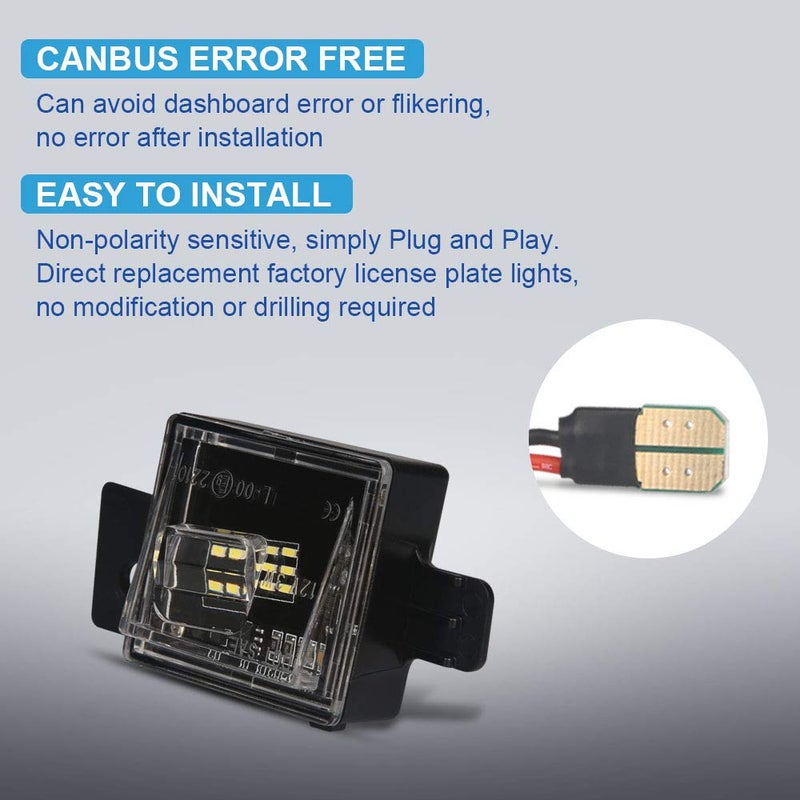 MbuyDIY مجموعة مصابيح لوحة الترخيص LED MbuyDIY متوافقة مع شيفروليه سيلفرادو 2014-2025 و GMC سييرا 15-25 وكولورادو كانيون بيك أب 6000K أبيض، عبوة من 2 - Image 4